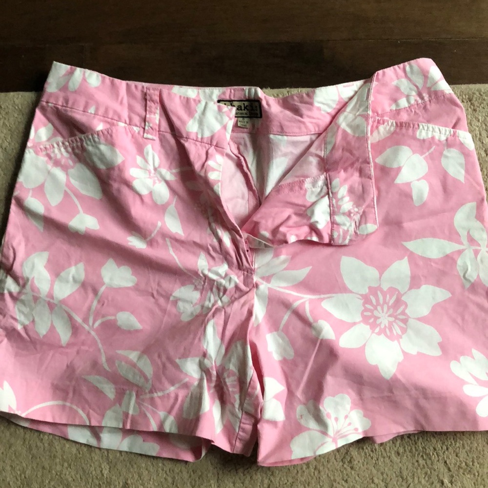 Pink and white shorts